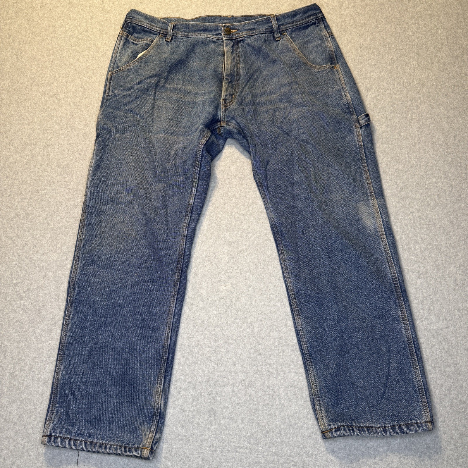 KEY Carpenter Mens Jeans Fleece Lined 38×30 Workwear Cold Weather