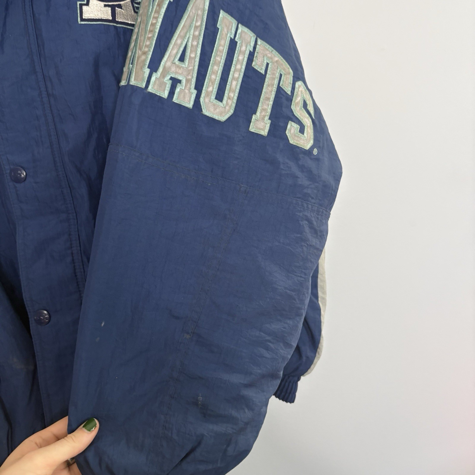 Vintage 90s Toronto Argonauts CFL Puffer Starter Jacket Size 2XL Full Zip