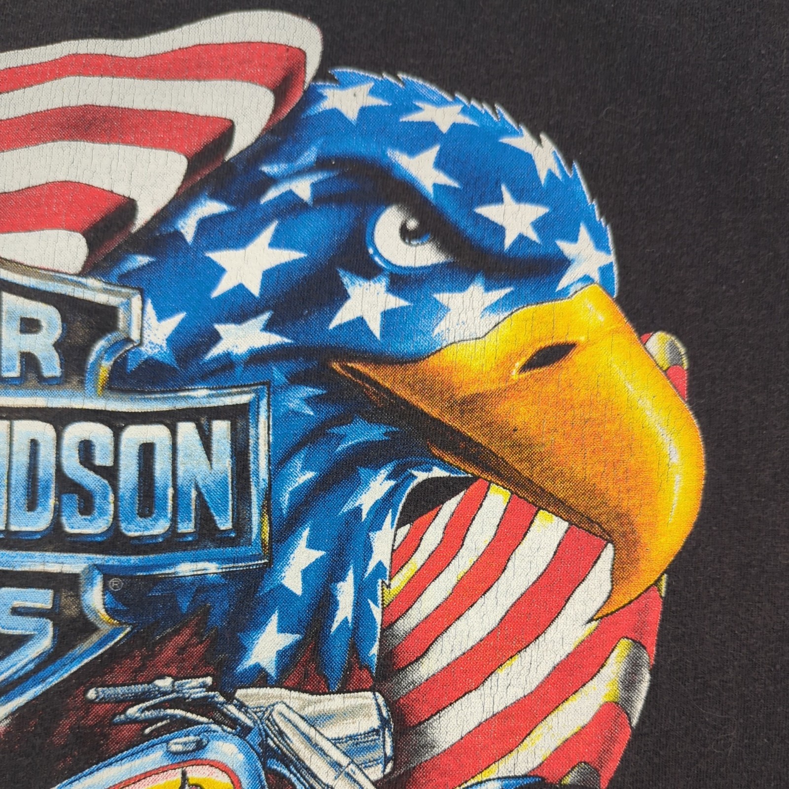 Vintage 1990 Harley-Davidson Eagle Wieblers Bettendorf IA Biker shirt sz M