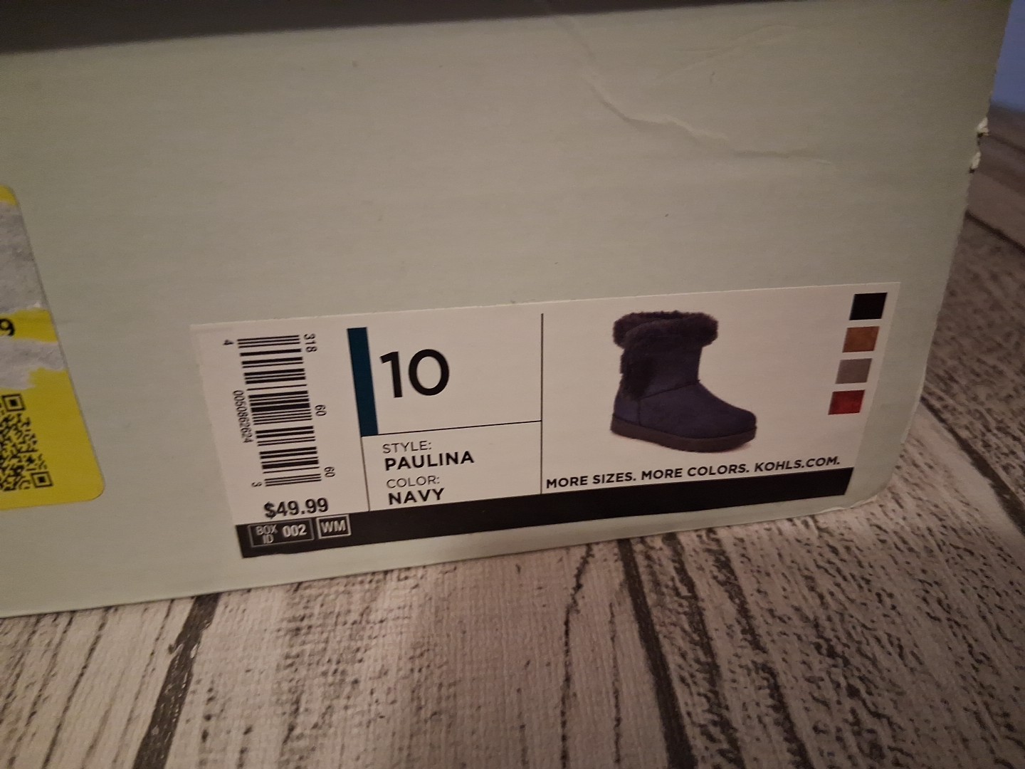 Kohl’s Blue So Good for Life Paulina Snow Boots Faux Suede Size 10 New