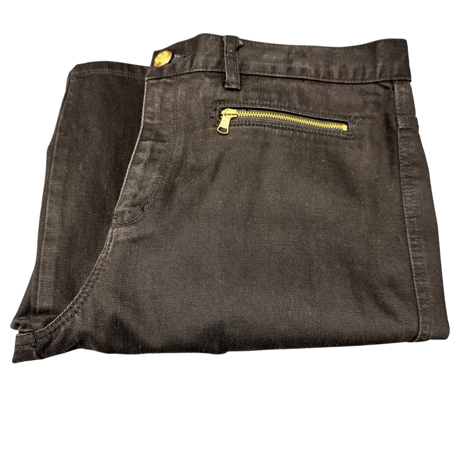 LRL Jeans Womens 14 (36×31.5 ACTUAL) Black Denim Zippered Pockets Straight Leg