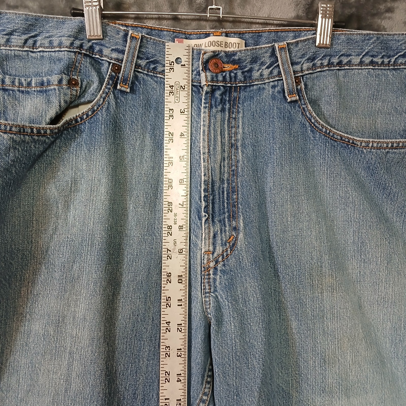 VINTAGE Y2K LEVIS 567 JEANS MENS 38X29 BLUE BOOTCUT LOOSE LIGHT WASH