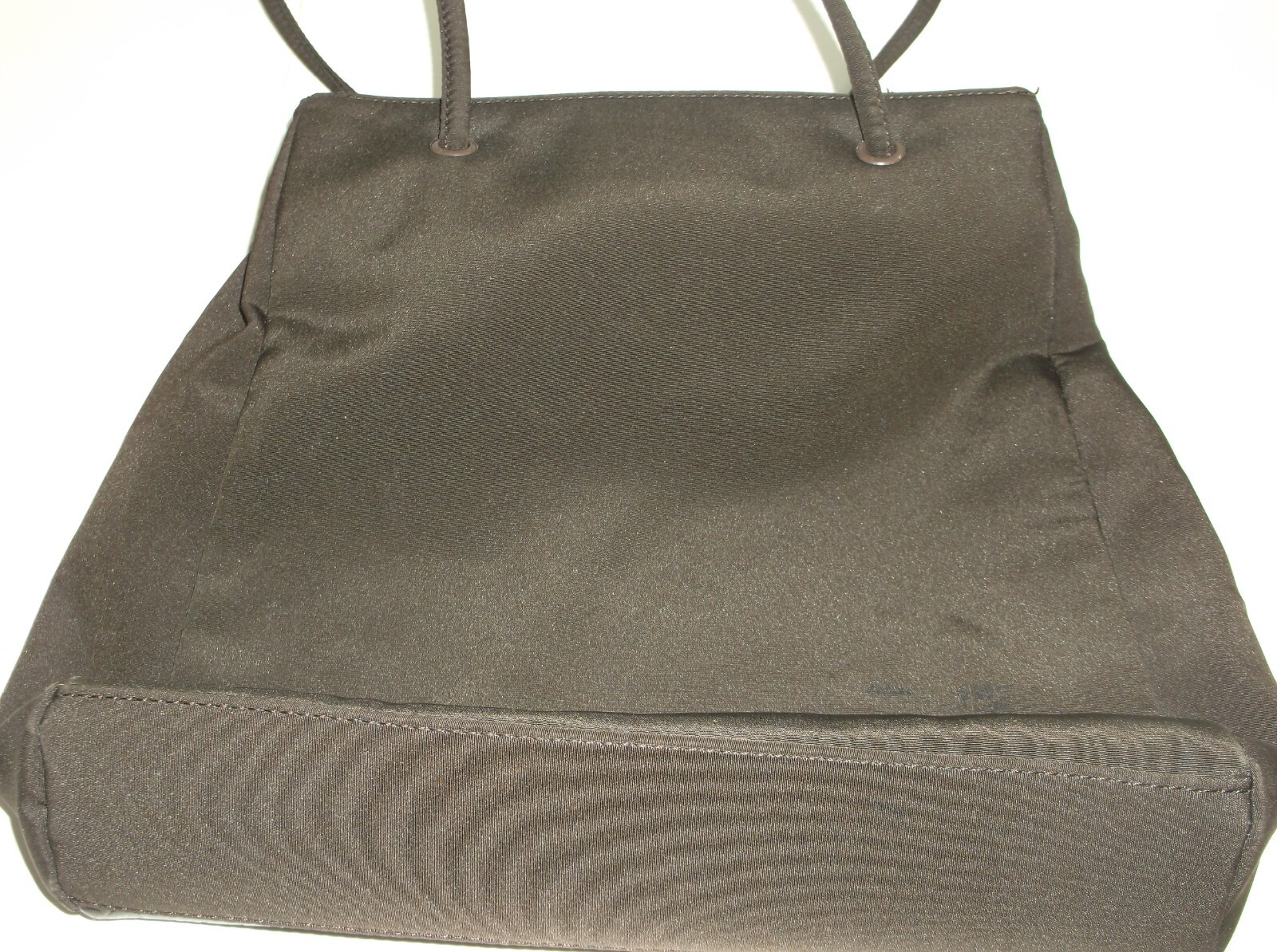 Nine West Crocodile Front Faux Leather/Nylon Brown Satchel Handbag NWOT