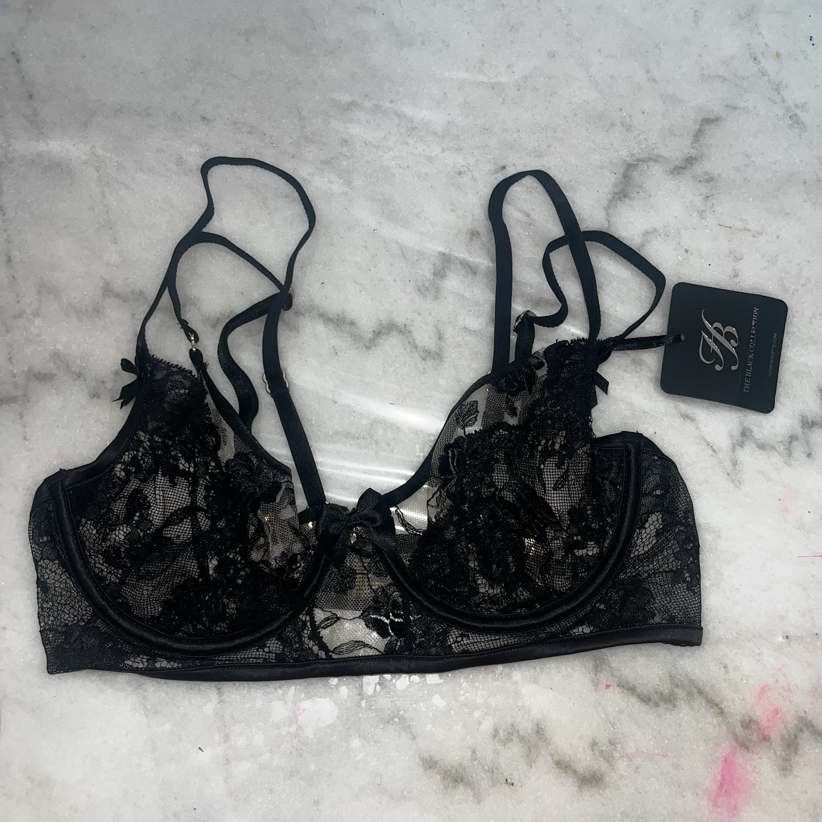 New Honey Birdette Sienna Black Bra Size 12c/34c/34c/75c