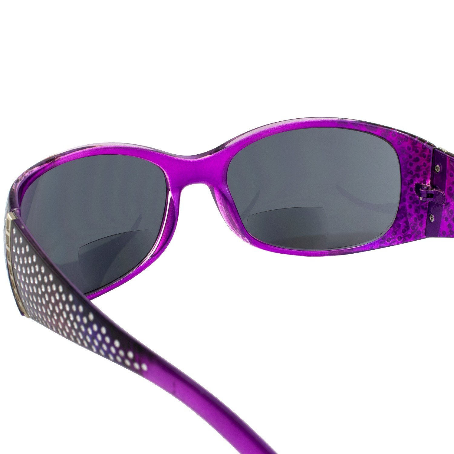 2 Global Vision Galaxy 2.0 Bifocal Sunglasses Black & Lavender Frames Smoke Lens