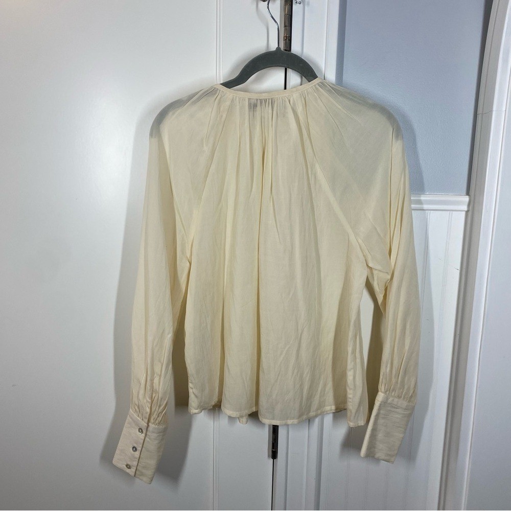 Mille Resort & Travel Florian Top in cream cotton voile size xs