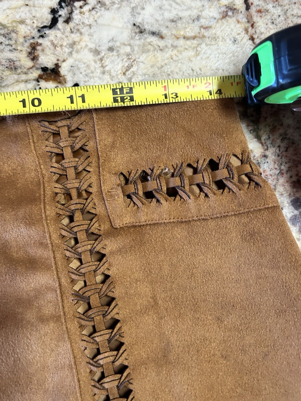 Cato Brown Size 2 Lined Faux Suede Skirt Tribal Boho Indian Hippie Western