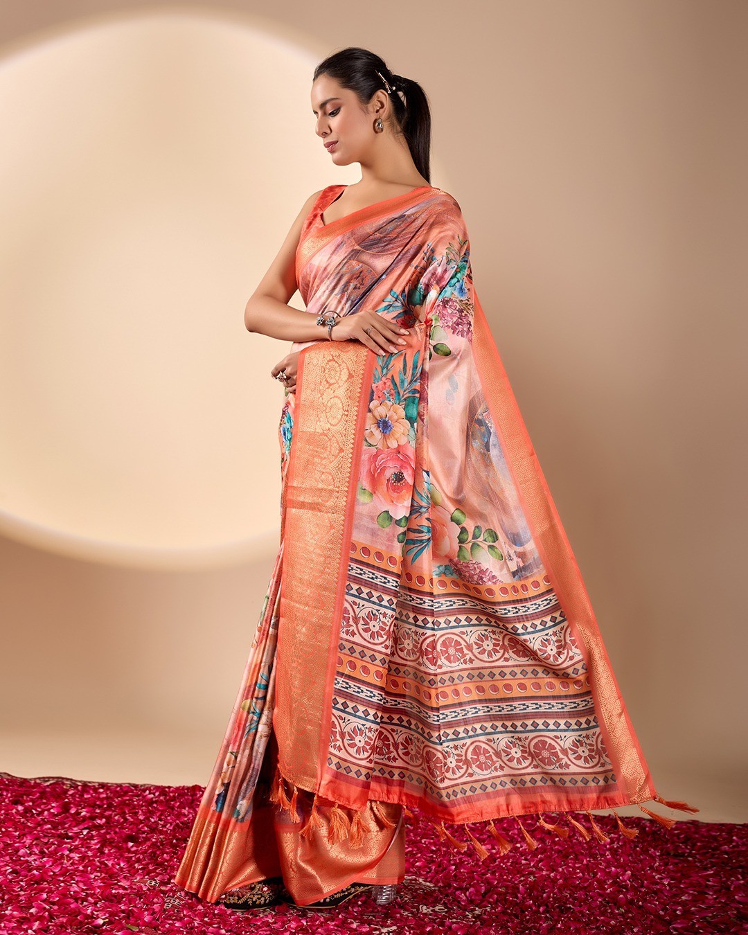 Designer Bollywood Bridal Silk Saree Blouse South Indian Ethnic Ready Made