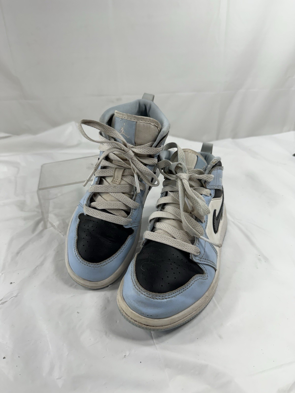 Nike Air Jordan 1 Mid ‘Ice Blue’ Black White UNC Sz 13C 640737-401