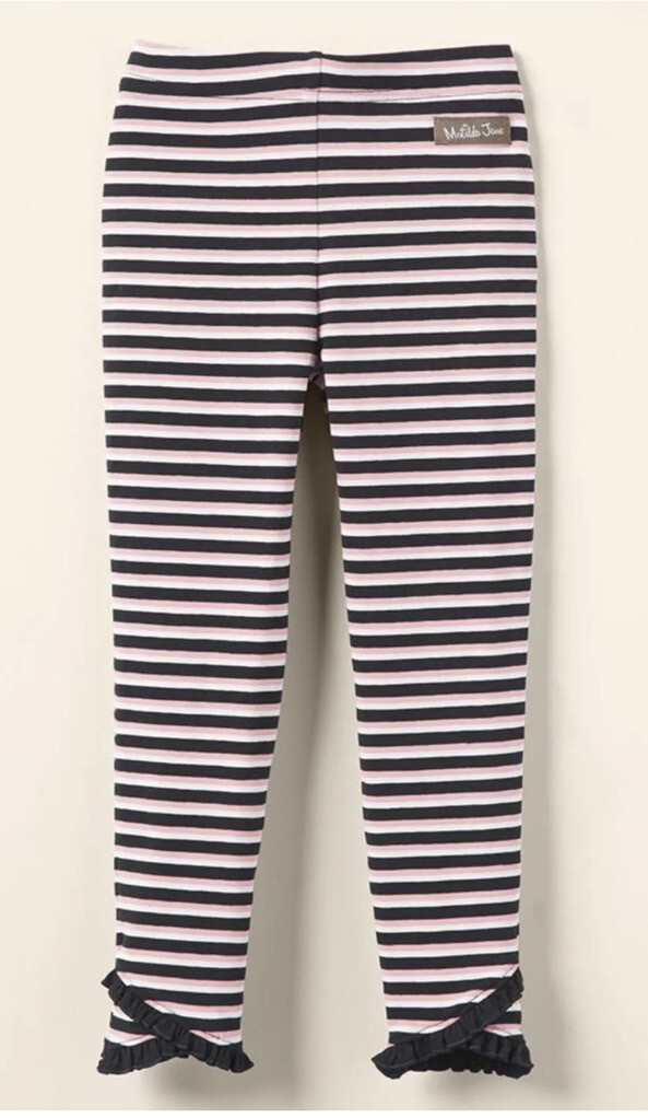 Matilda Jane Girls Addy Striped Leggings Size 10 New