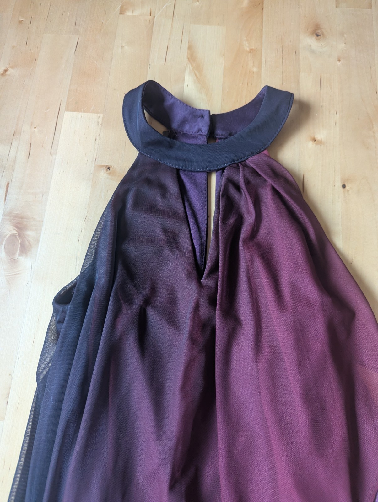 Le Chateau Knit Halter Ruffle Orchid / Purple Ombre Dress Size XXS