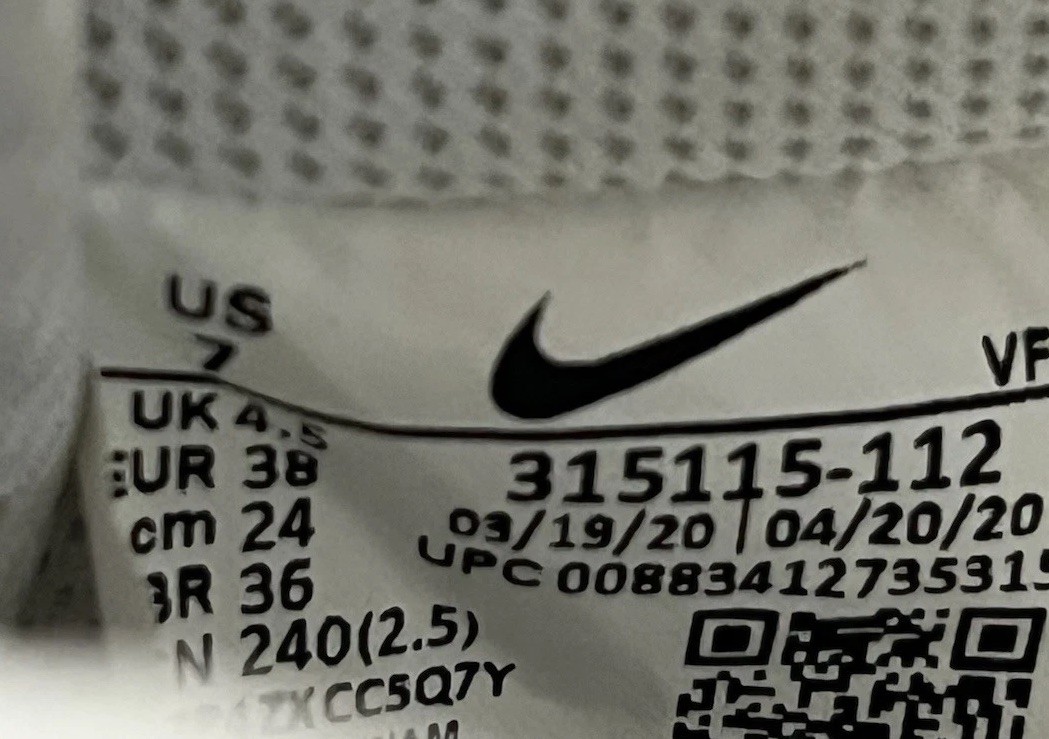 Nike Air Force 1 AF Custom Make Lilac Purple and White Size 7Y