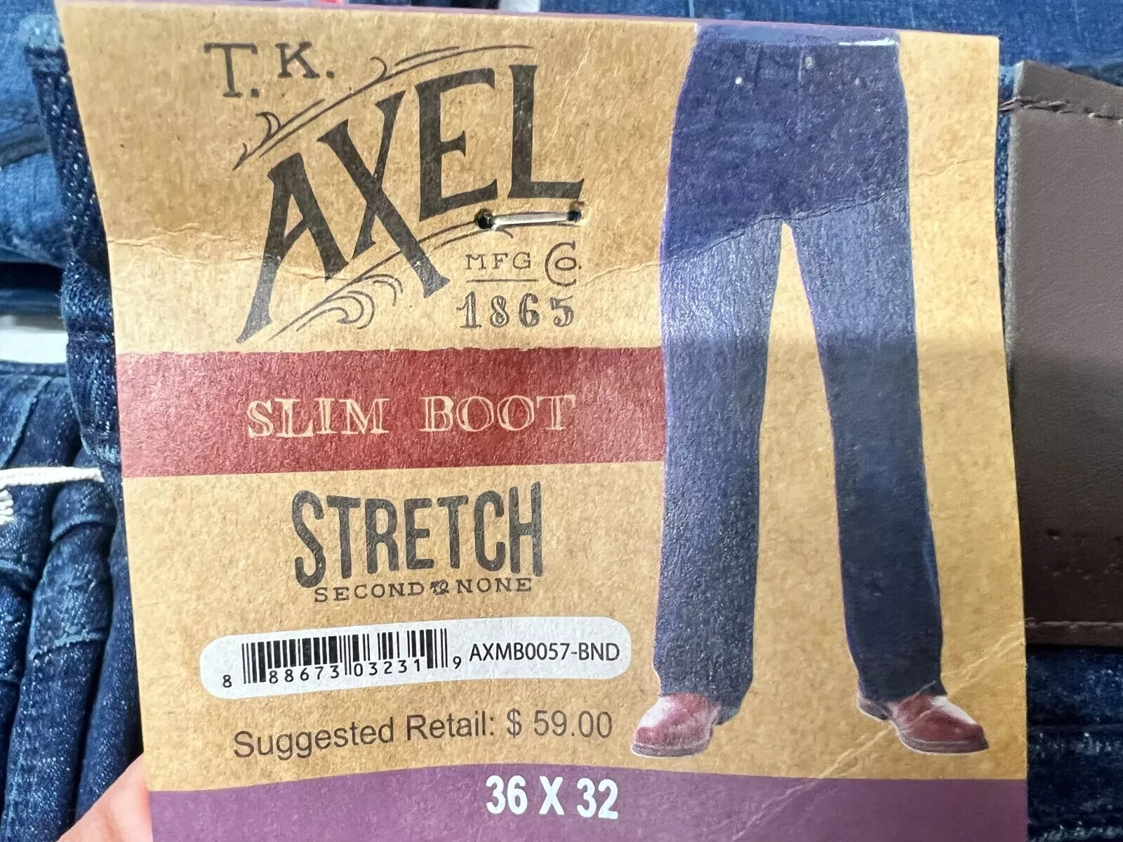 T.K. Axel Slim Boot Cut Stretch Denim Jeans, Dark Wash (BONDI) *CHOOSE SIZE*