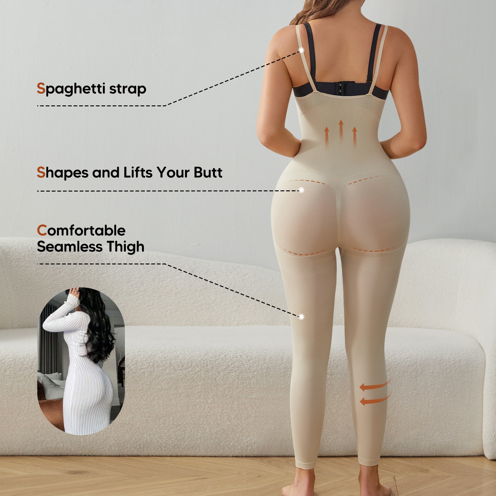 Open Bust Bodysuit Shapewear for Women Tummy Control Thigh Slimmer Butt Lifting