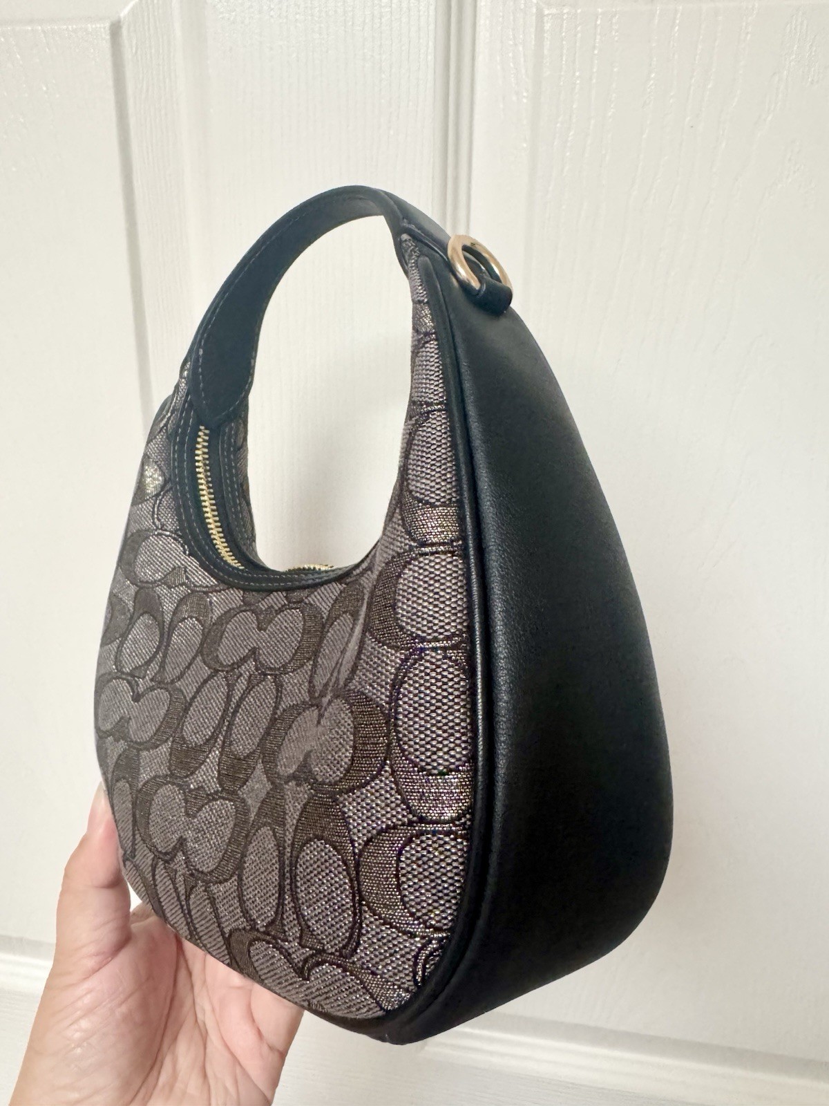 NWT Coach CCF76 Carmen Mini Crossbody Bag In Signature Jacquard Leather $298
