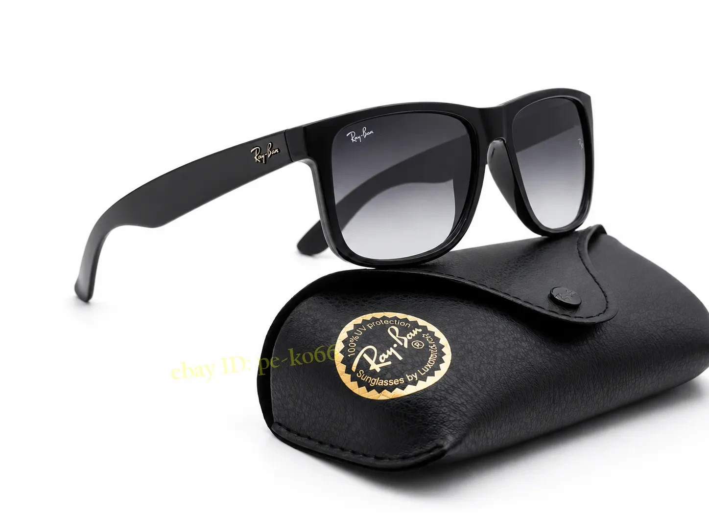 Ray-Ban Justin RB4165 Mens Sunglasses 54mm Matte Black Gray Gradient UV400