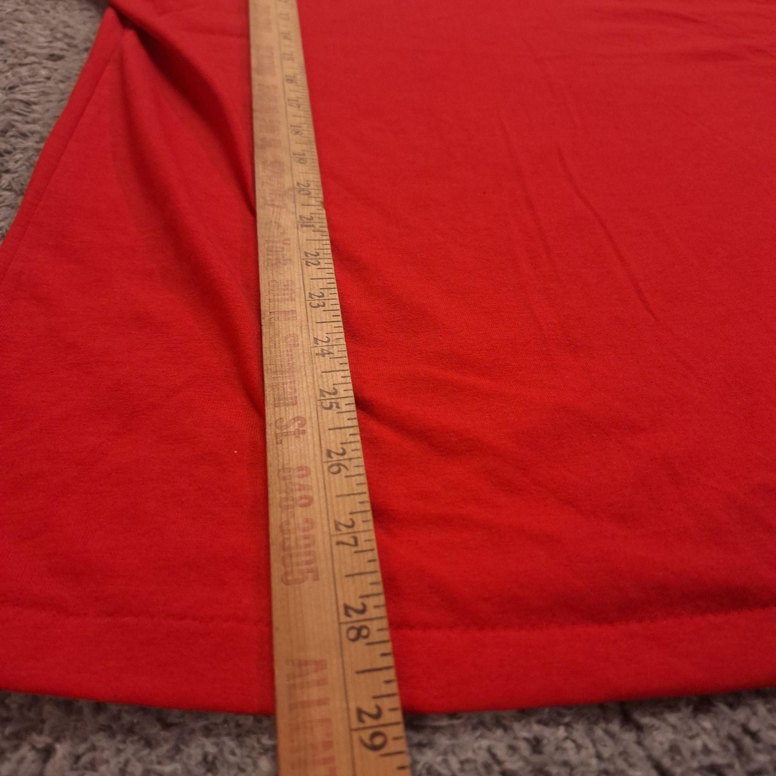 80s Rawlings Shirt Mens Large Red Ringer V Neck Raglan Short Sleeve Baseball