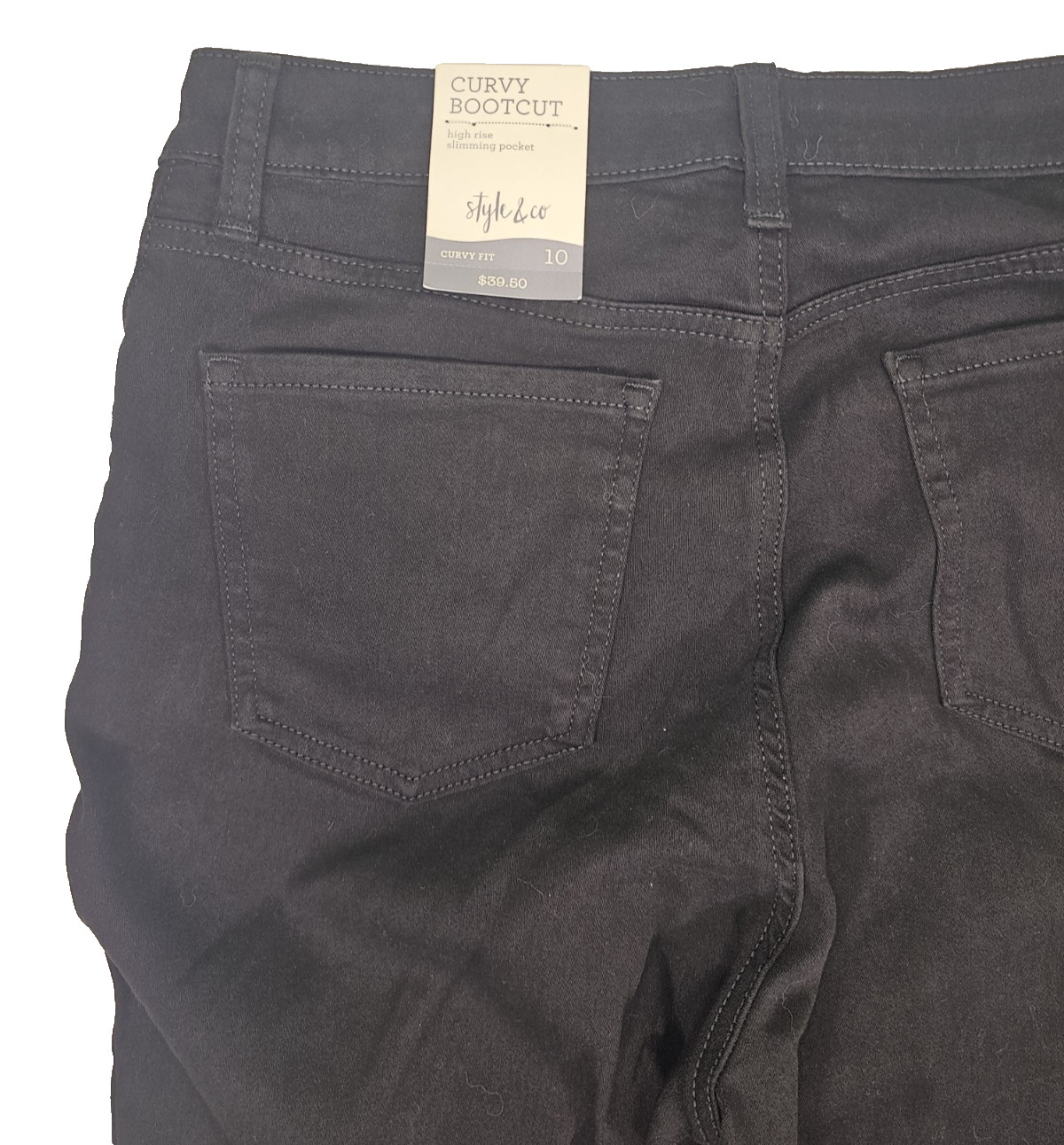 Brand New Style & Co Women’s Curvy-Fit Boot Cut High Rise Black Jeans Size 10