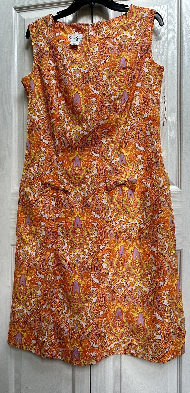 Vintage 1960s Shaker Square Bill Sims SZ 14 Mod Sheath Dress Never Worn/Washed