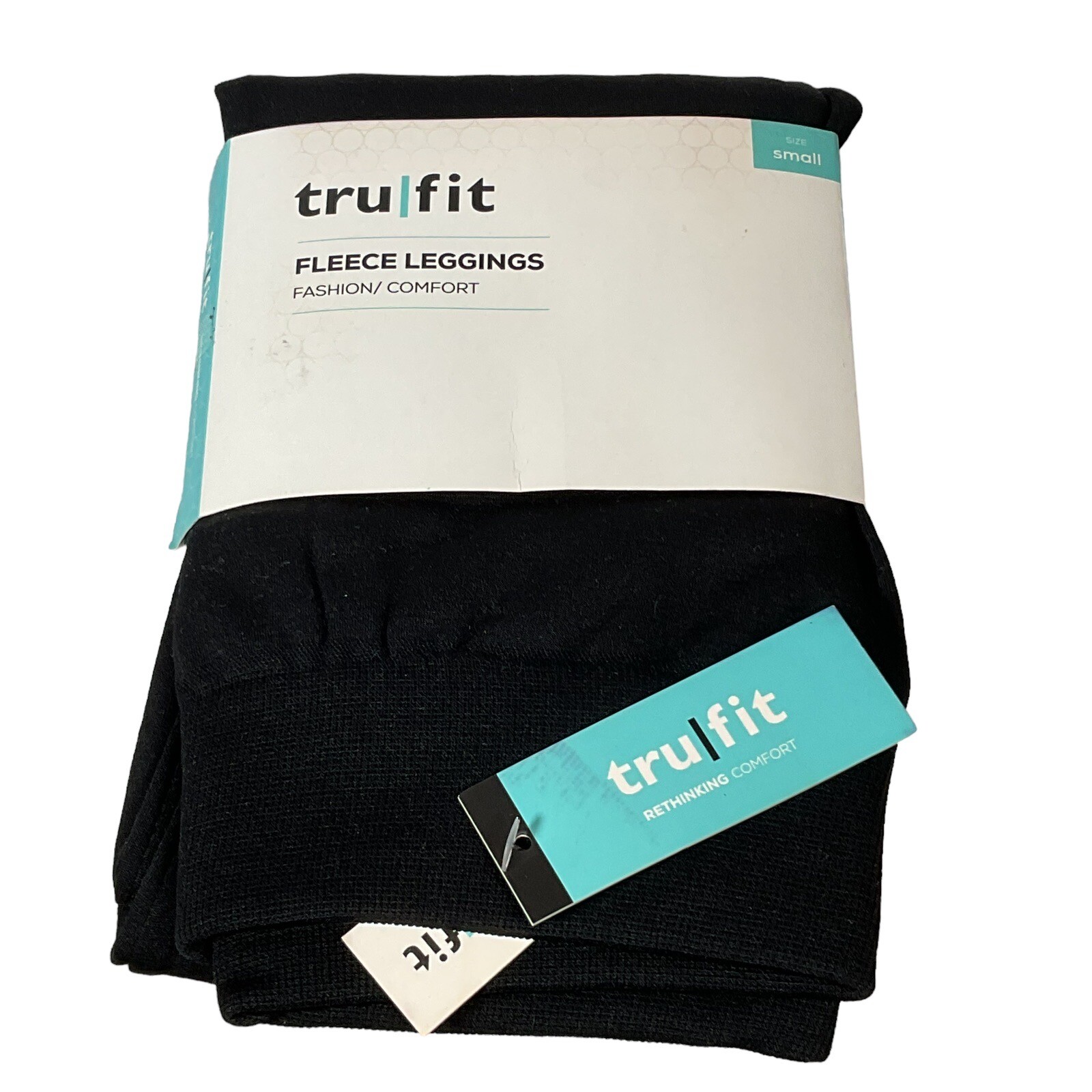 Tru Fit Fleece Leggings Black Poly/Spandex Blend NEW Women’s SZ S