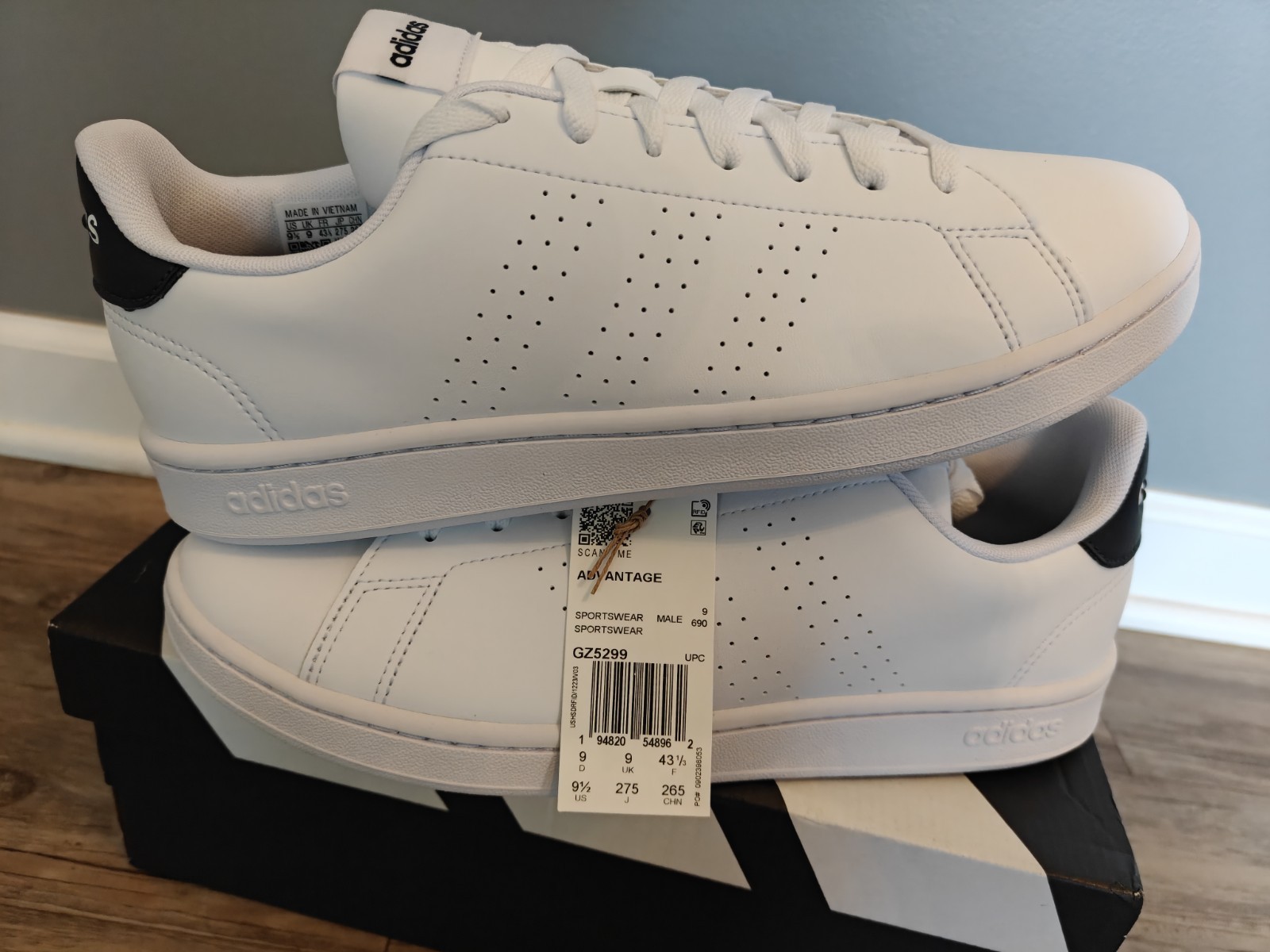 Adidas Advantage Sneakers Shoes White/Legend Ink GZ5299 Size 9.5M 10.5W NIB