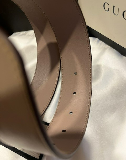 Gucci GG Buckle Women’s Dusty Pink Marmont Leather Belt size 80 cm Fits 26-28 W