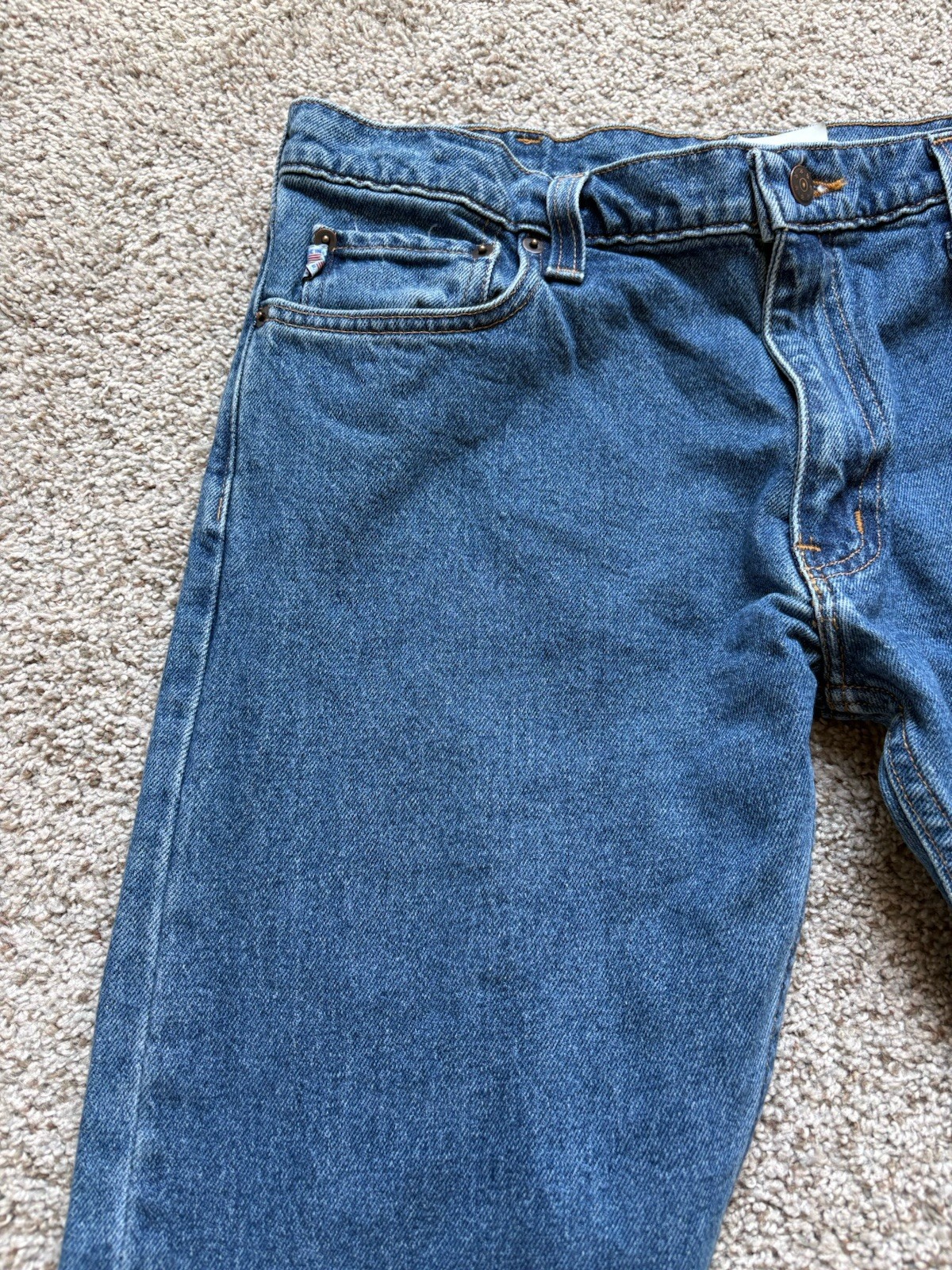 All American Clothing Co Jeans Mens 35×34 Slim Fit Medium Wash USA Made Mid Rise