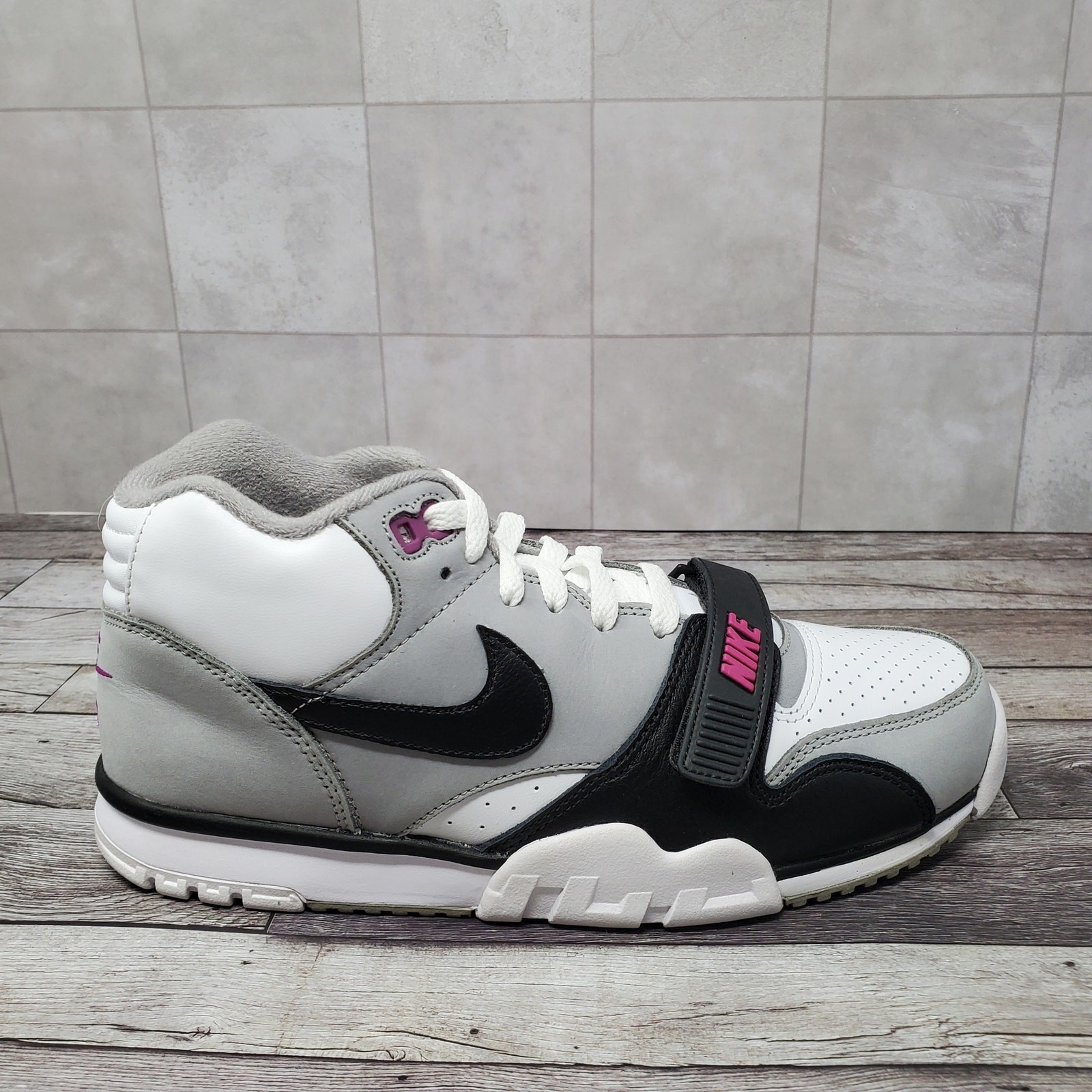 Nike Air Trainer 1 FN6885-062 Medium Grey Black White Hyper Violet Mens Size 9.5