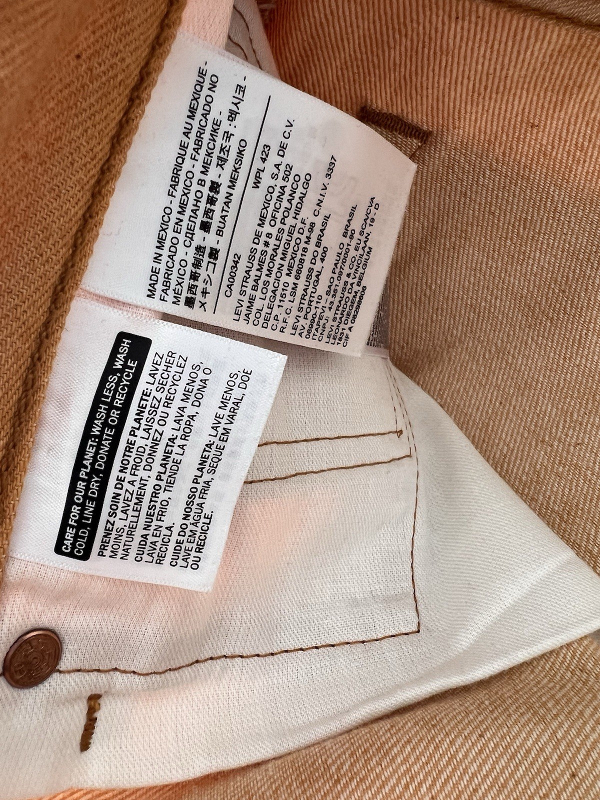 Levis 501 XX Yellow Gold Mustard Men’s Size 40×30 TRUE TO SIZE Button Fly