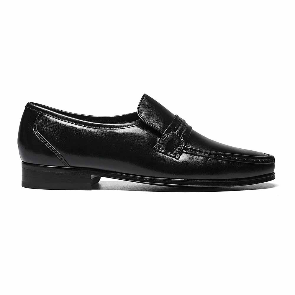 Florsheim Como Black Smooth Leather Moc Toe Strap Dress Loafer (USA Men Size)