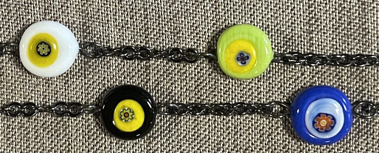 MURANO GLASS MILLEFIORI VENETIAN BEADS on Chain Sunglass Glasses Leash Croakies