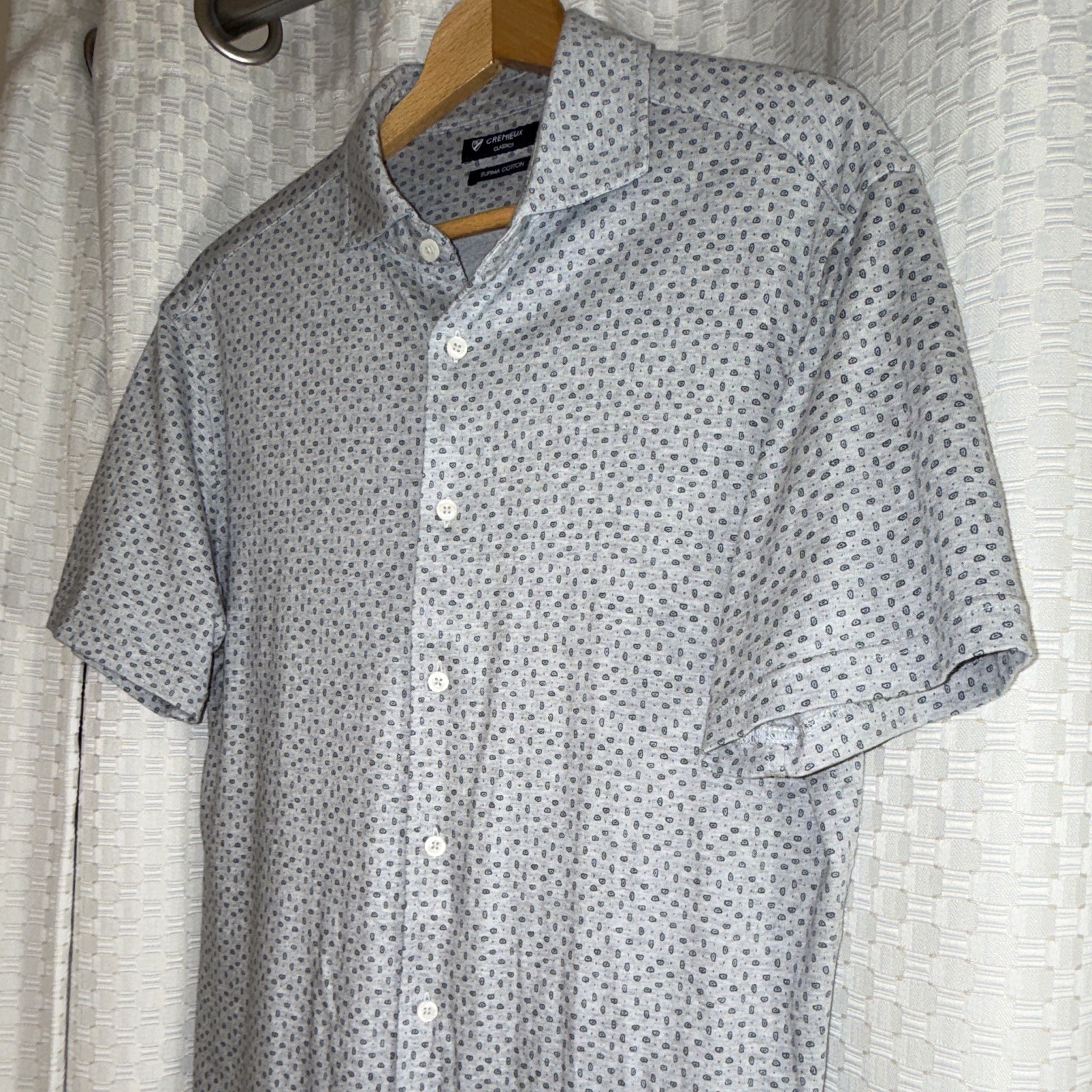 Cremieux Classics Men’s L Gray/Blue 100% Supima Cotton Button-Up Shirt