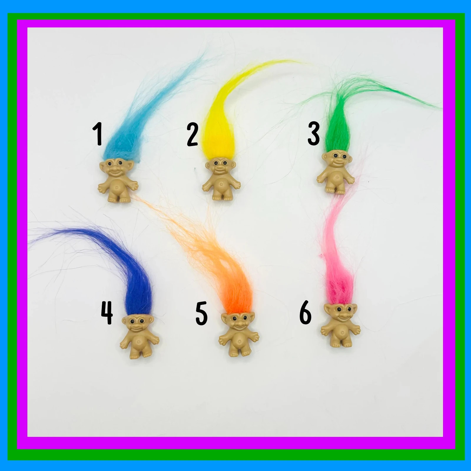 3D Trolls 90s Character Shoe Charm Lot, Fits Croc-style shoes, Cute, Lot, Gift