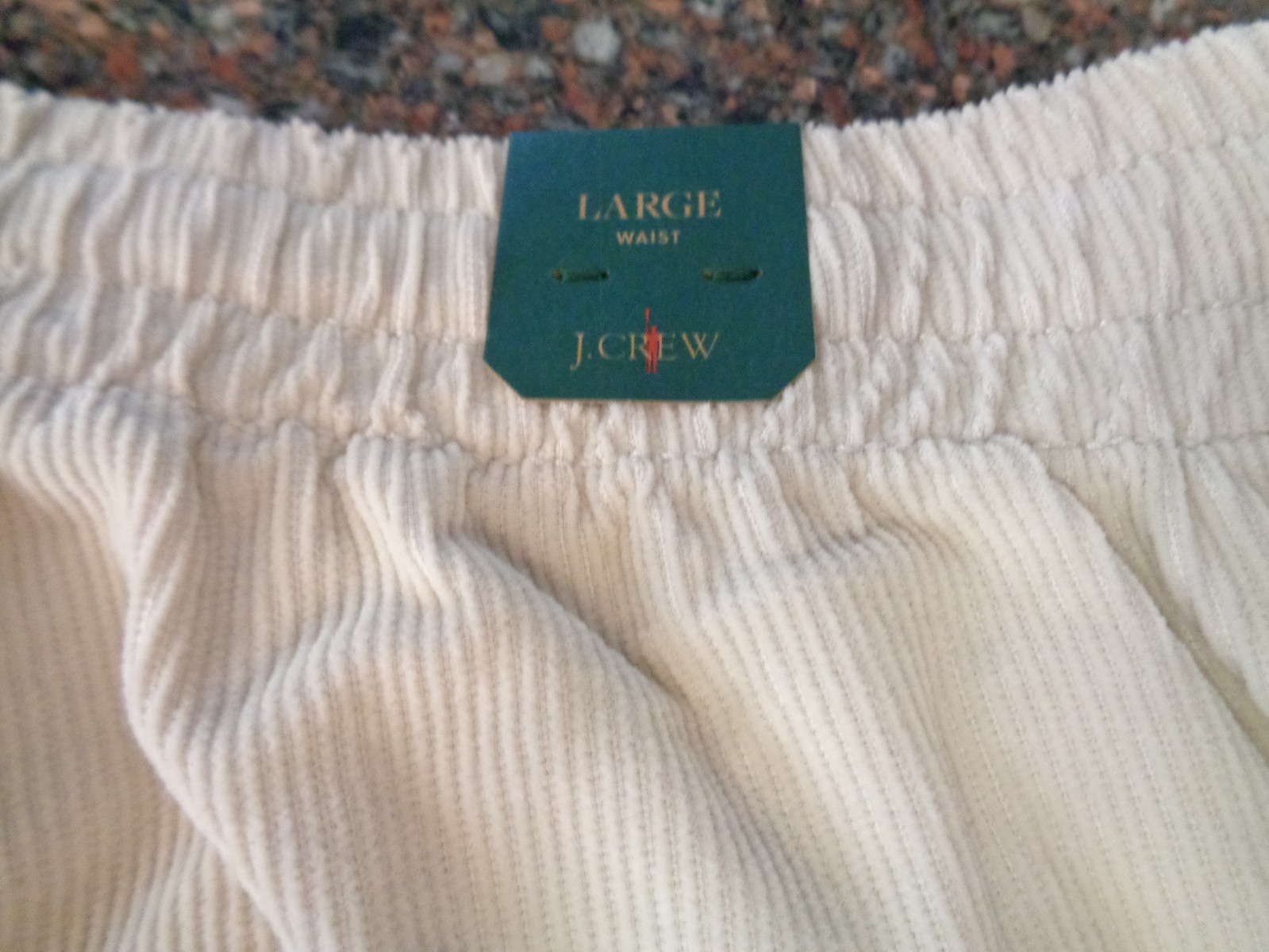 J.CREW Men’s Large Corduroy Drawstring Short Stone 5″ Elastic Waist Shorts NWT