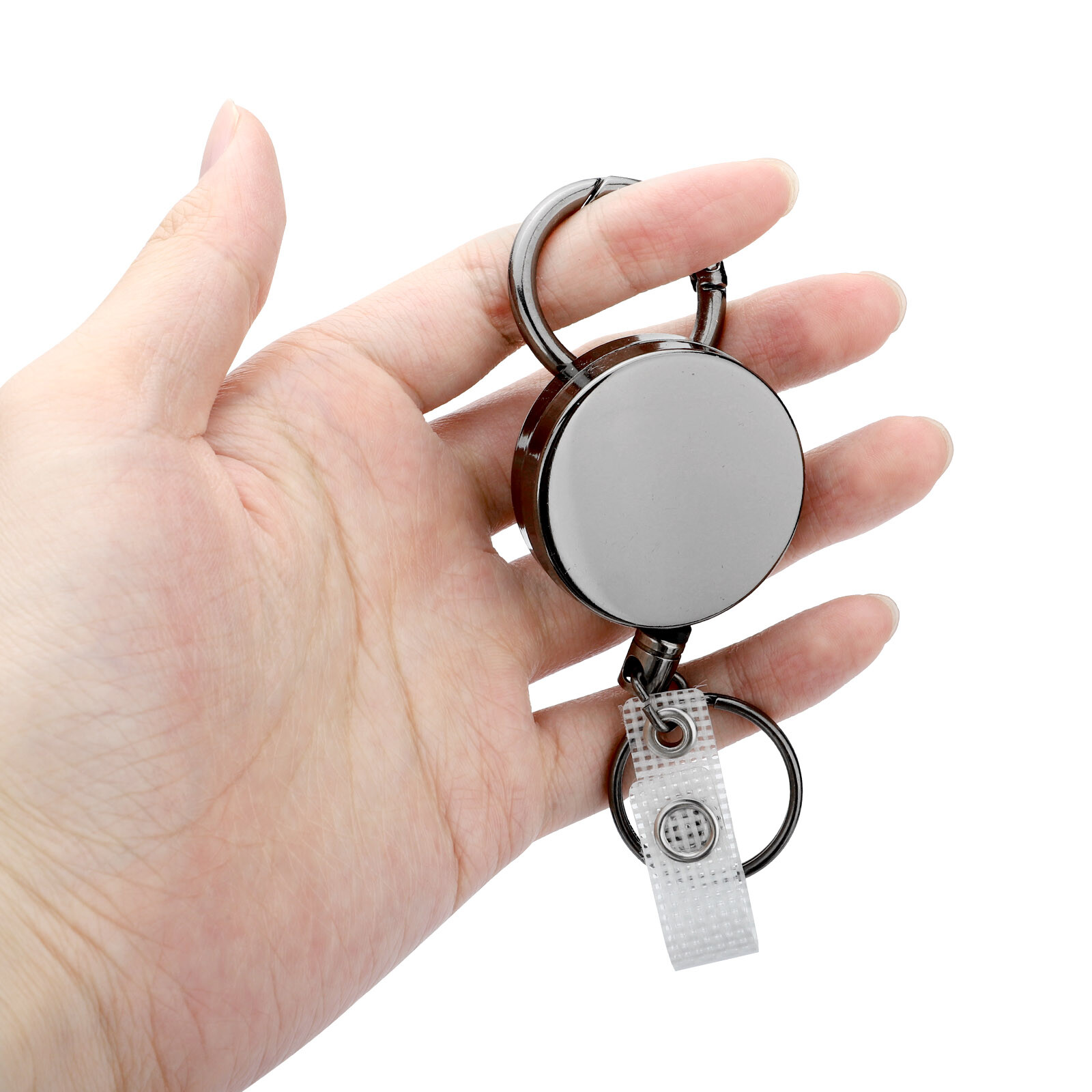 2 Pack Heavy Duty Retractable Badge Reel ID Card Holder With Belt Clip Key Ring