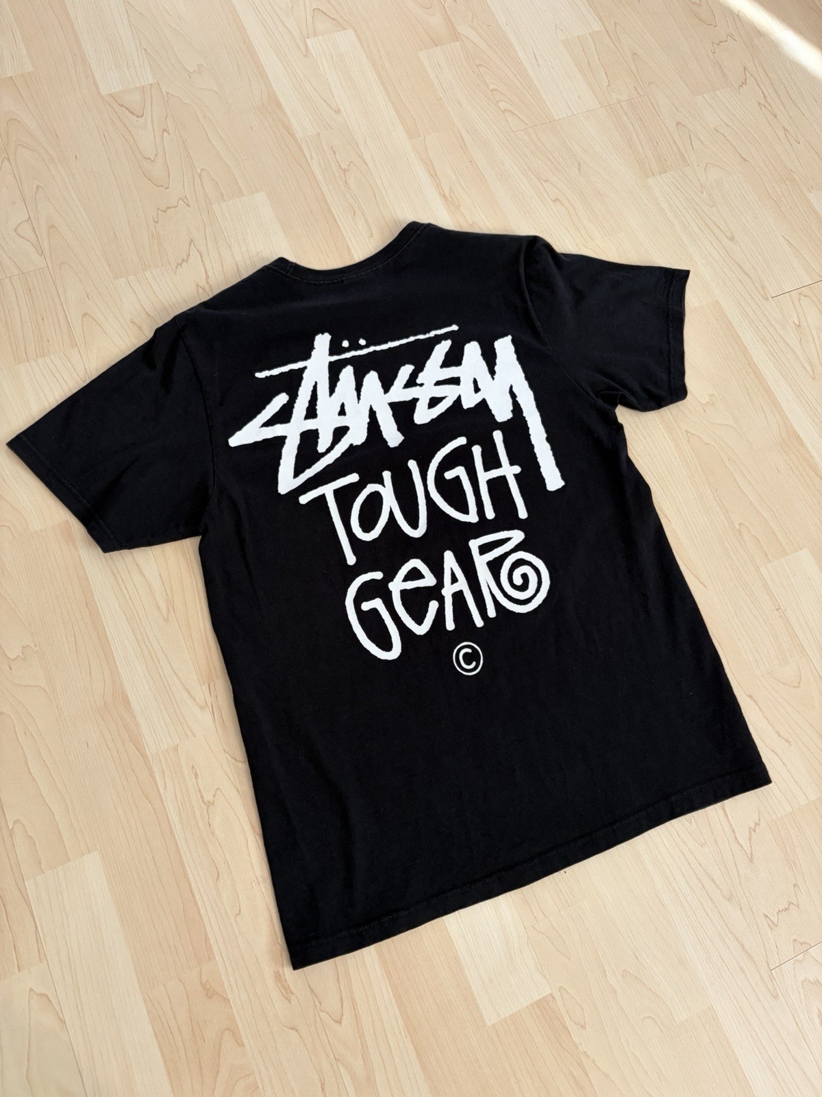 Stussy Tough Gear Black Short Sleeve T-Shirt Size Medium (Used Great Condition)