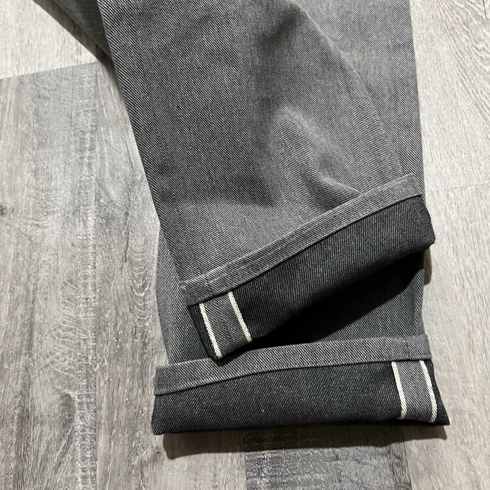 GUSTIN California Slim Gray Raw Denim Jeans Men’s Selvedge Button Fly Size 34