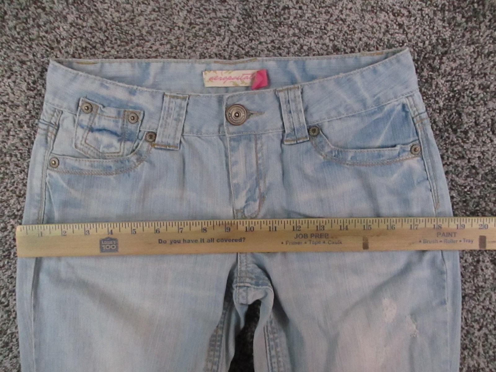 Aeropostale Jeans Womens 7/8 Blue Hailey Skinny Flare Distressed Denim 29×31