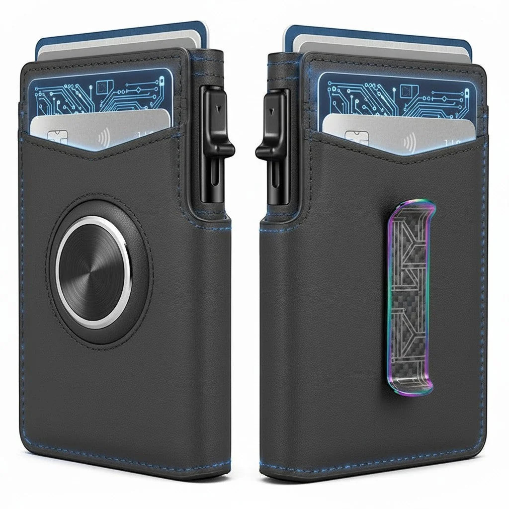 Men’s RFID Leather Wallet Ultra Slim Bifold with ID Window & Card Holder