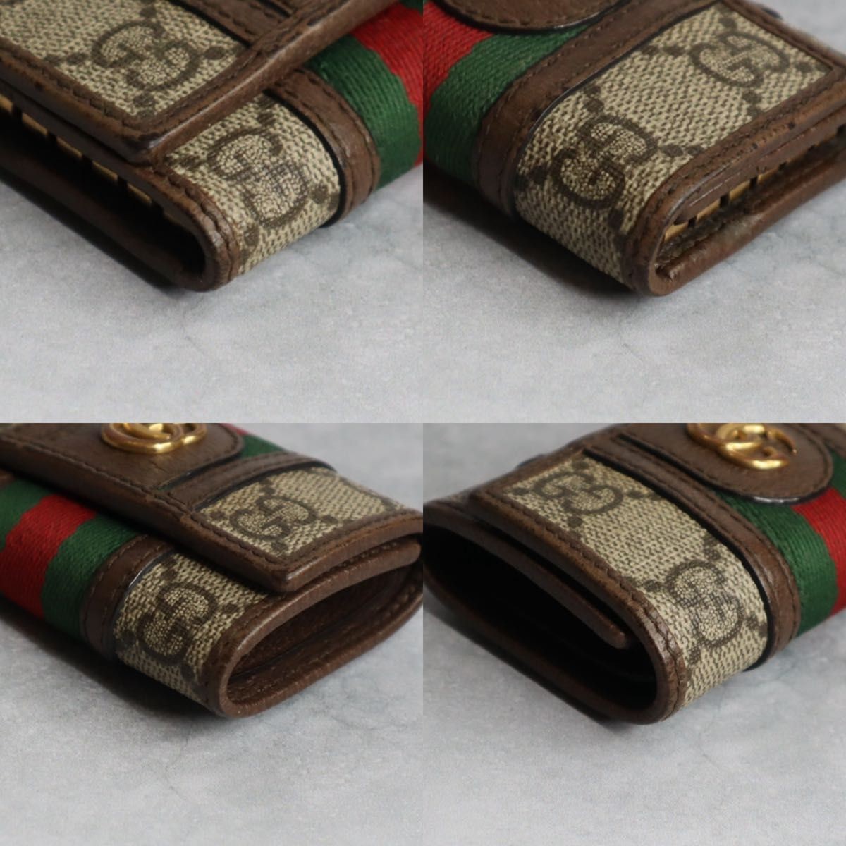 GUCCI Ophidia GG Marmont 6 Key Holder Case Brown Beige 603732