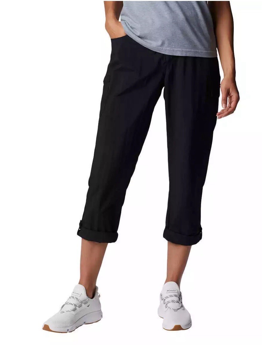 Columbia Ladies’ Omni-Shield Roll-up Capri Pants – Black – Small – Water Repel