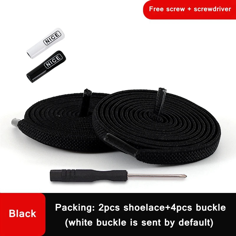1Pair No Tie Shoelace Elastic Shoelaces Leisure Sneakers Quick Flat Shoelace