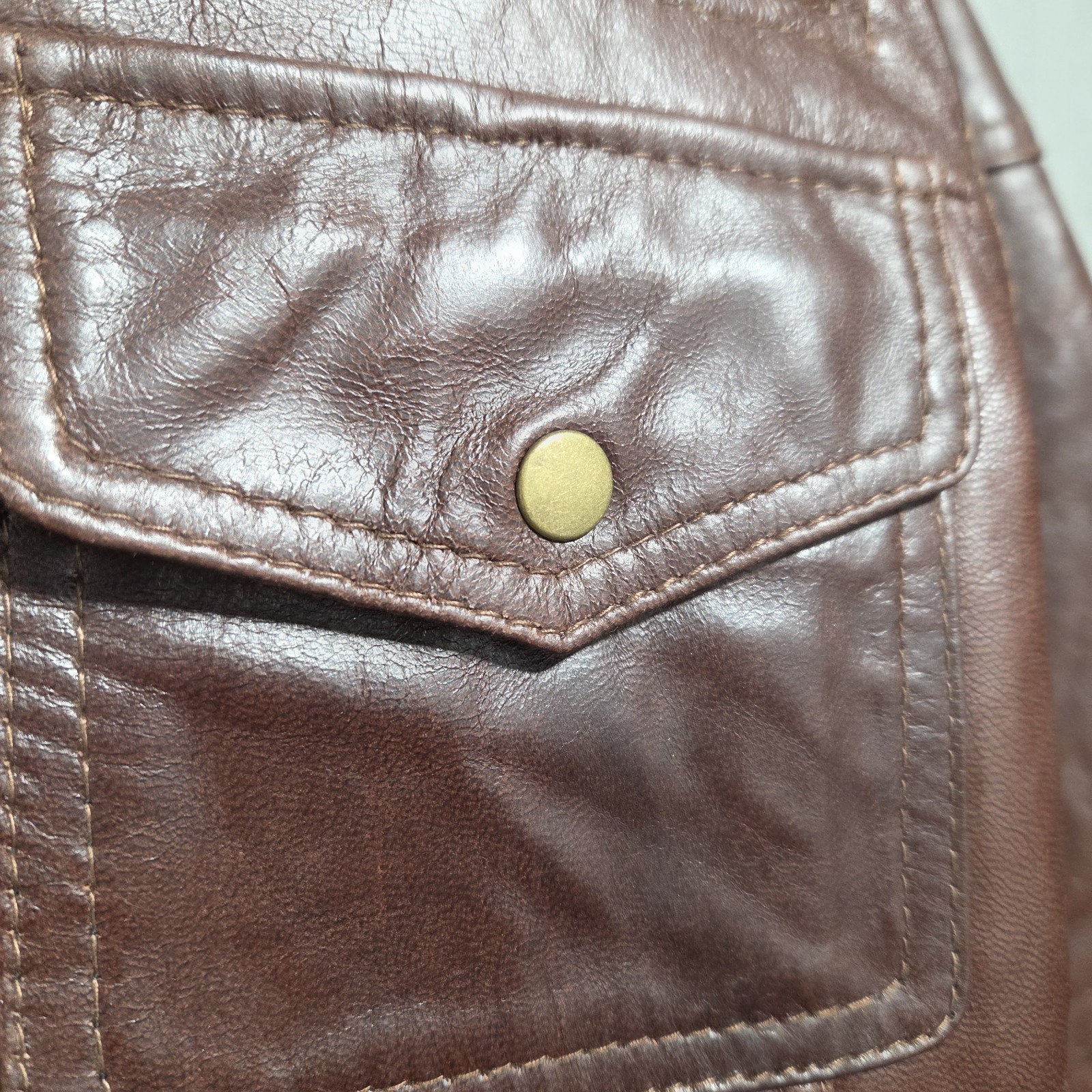 Superior New York Leather Jacket Brown XL, Y2k Made USA , Soft Supple Leather