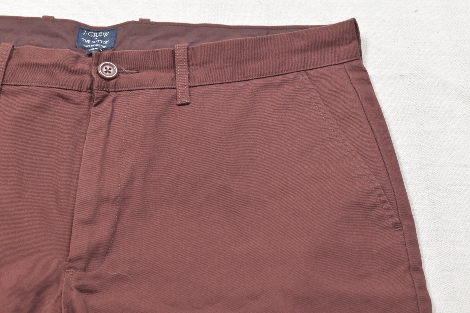 J.Crew The Sutton Men’s Chino Pants 35×32 Brown Burgundy 100% Cotton