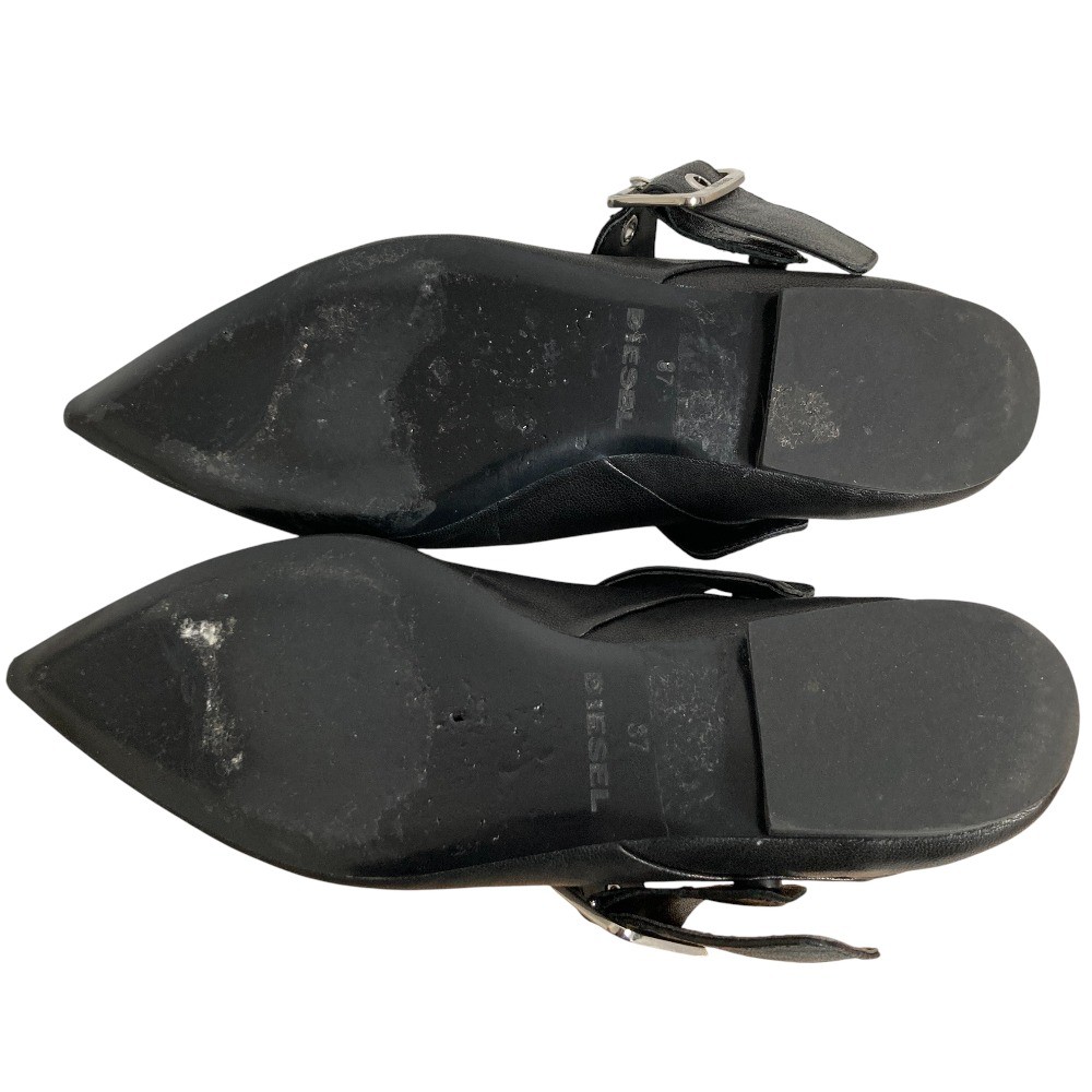 DIESEL pointed-toe flat pumps, size 37 (9.3 inches), black Women USED