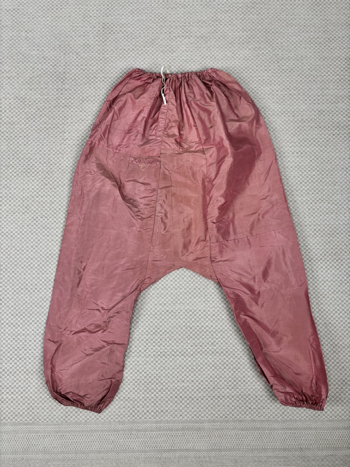 Antique Middle Eastern Harem Pants Shiny Pink Silk Drawstring Waist AS IS
