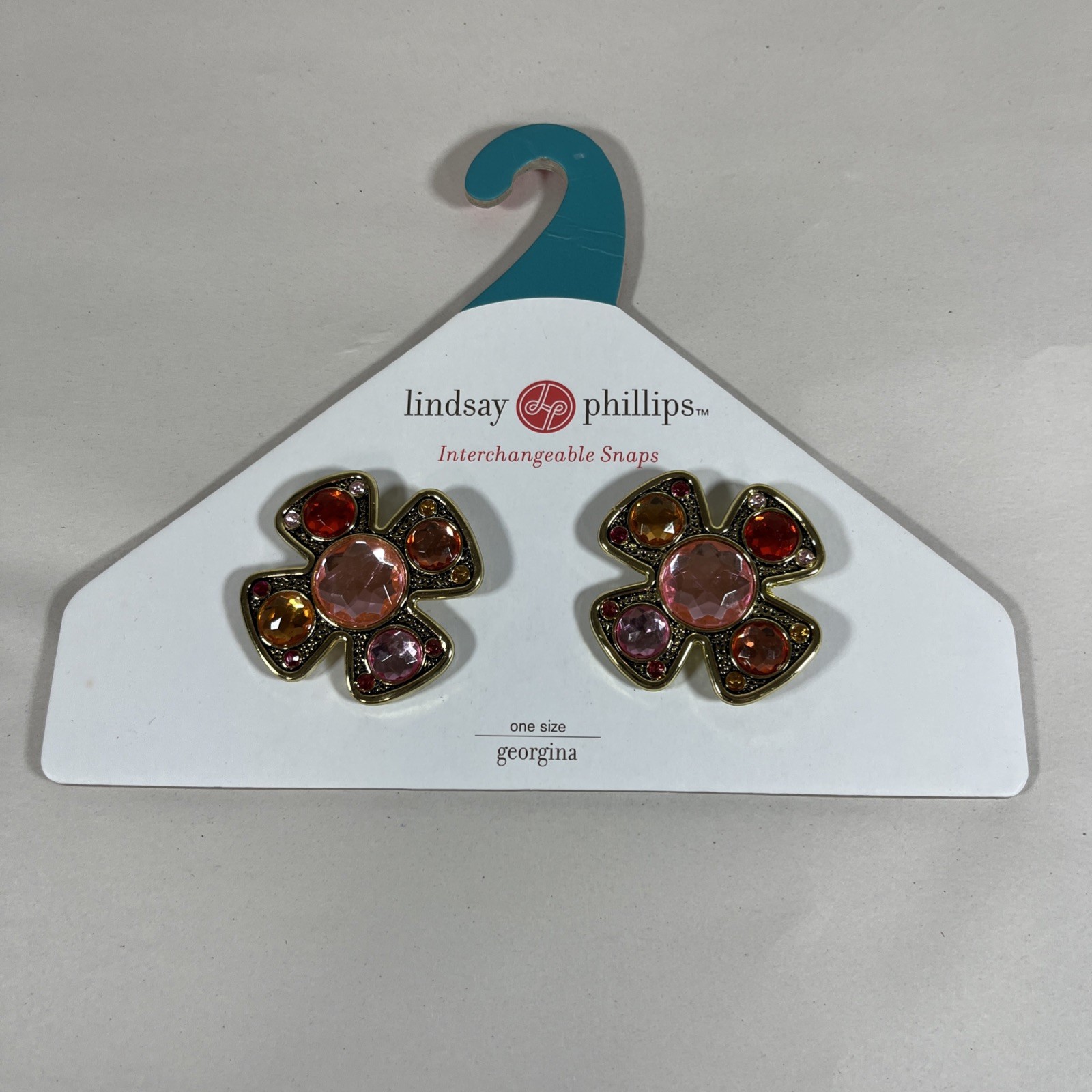 Lindsay Phillips SwitchFlops SNAPS Georgina CROSS Pink Red Rose Stones Gold Trim