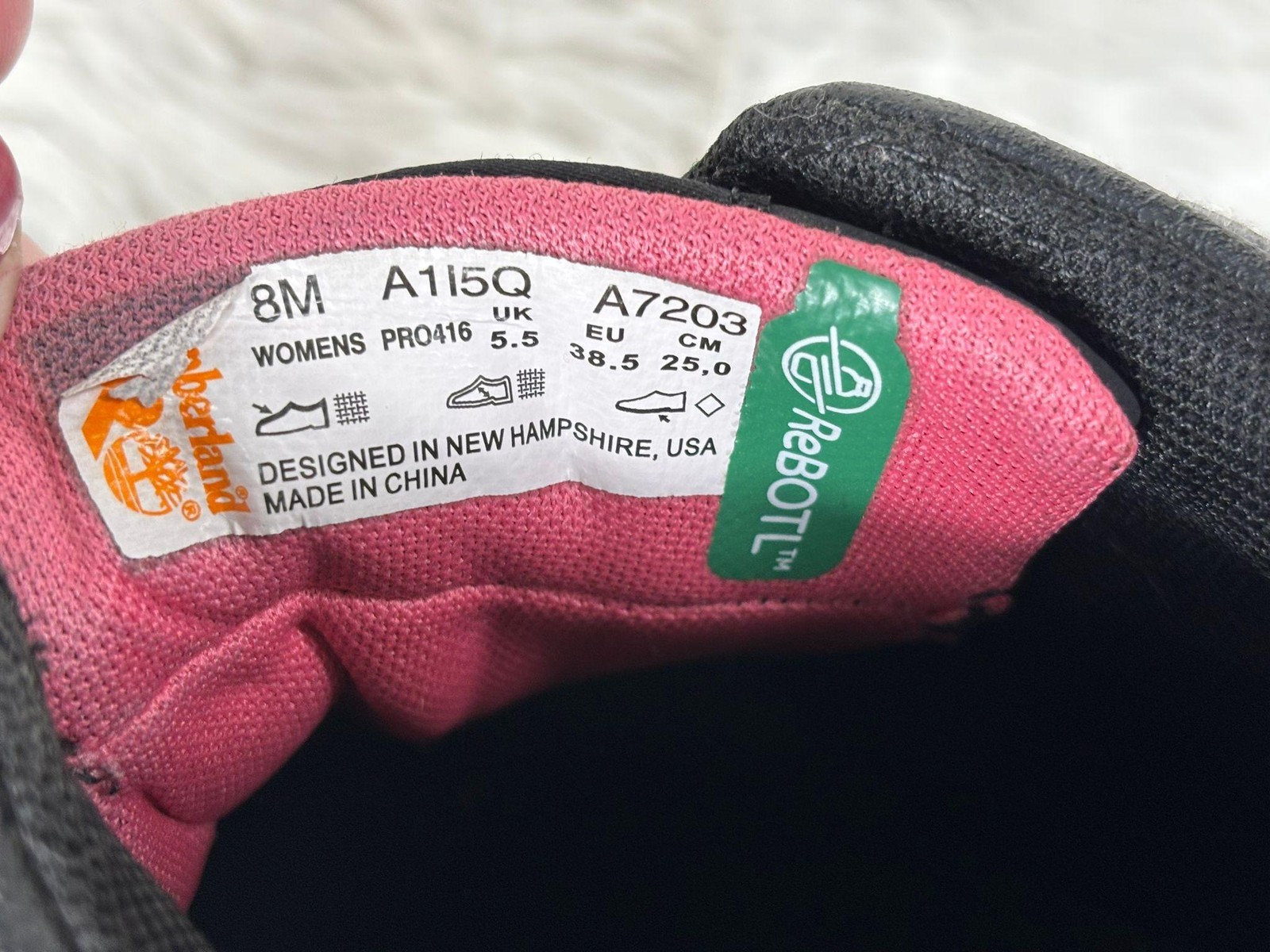 Timberland PRO Shoes Womens Size 8 Black Pink Lace Up Work Comfort Sneakers