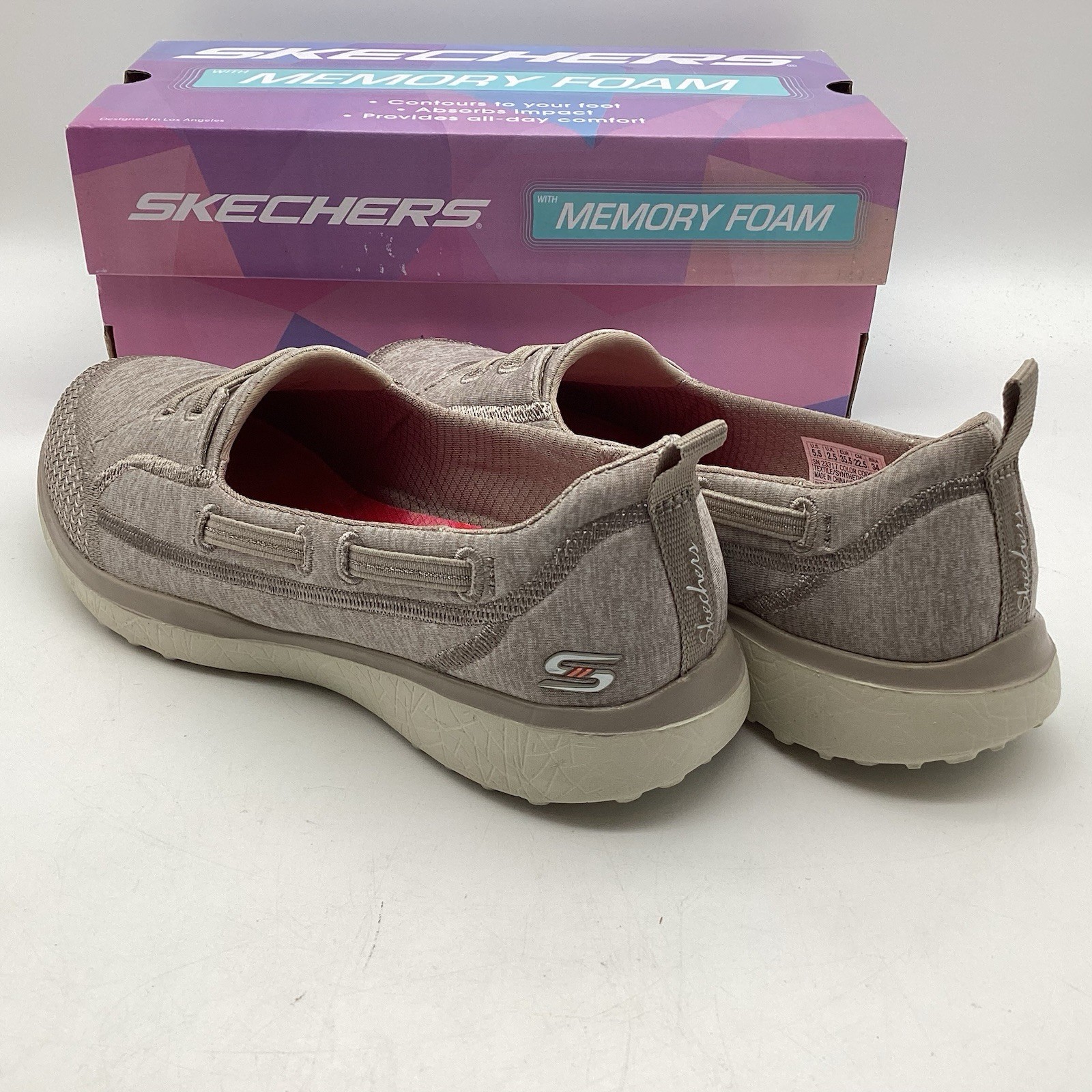 Skechers Memory Foam Women’s 5.5 Microburst Topnotch Taupe 23317 New With Box