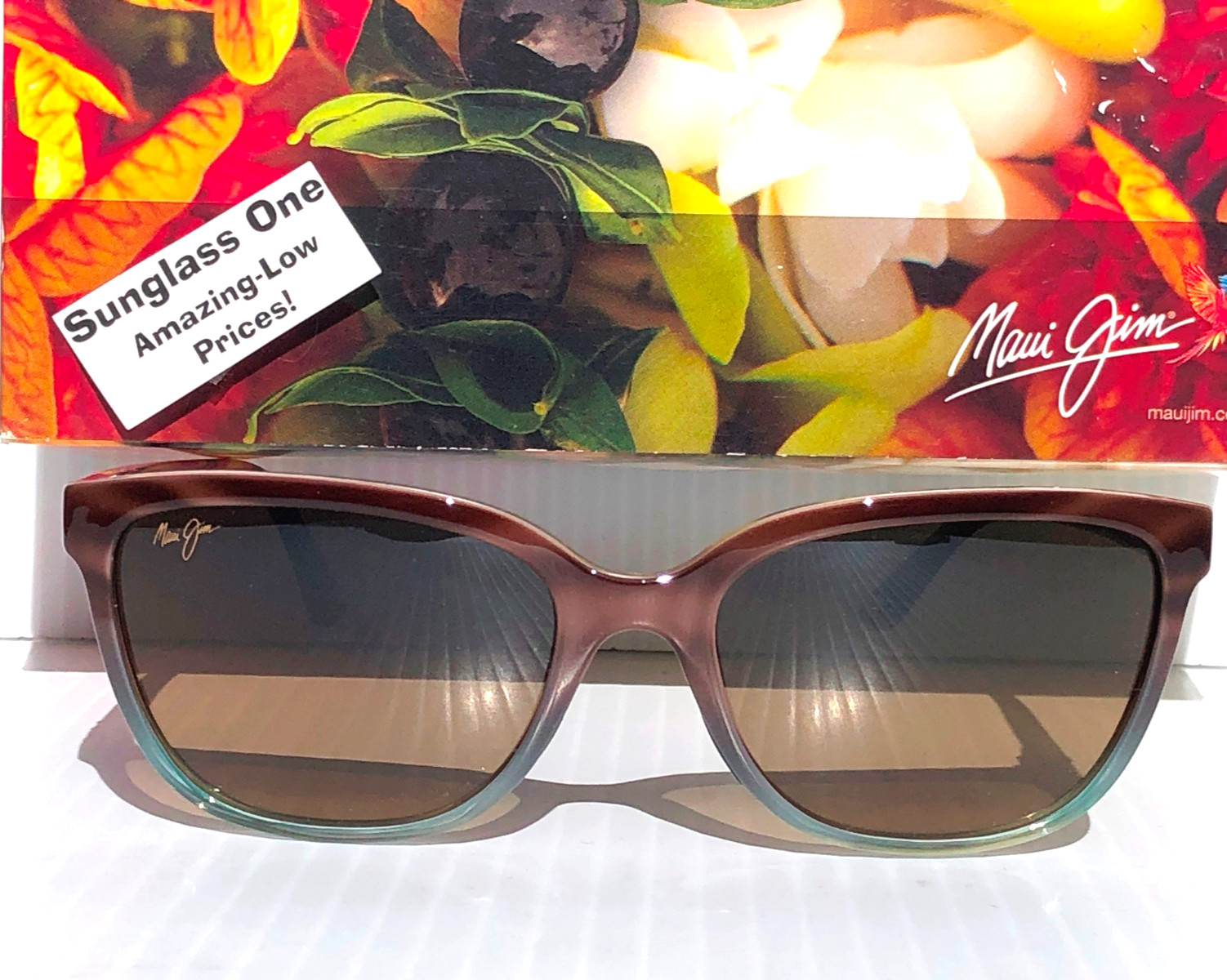 NEW Maui Jim HONI Sandstone & Blue POLARIZED HCL Bronze GLASS Sunglass HS758-22B